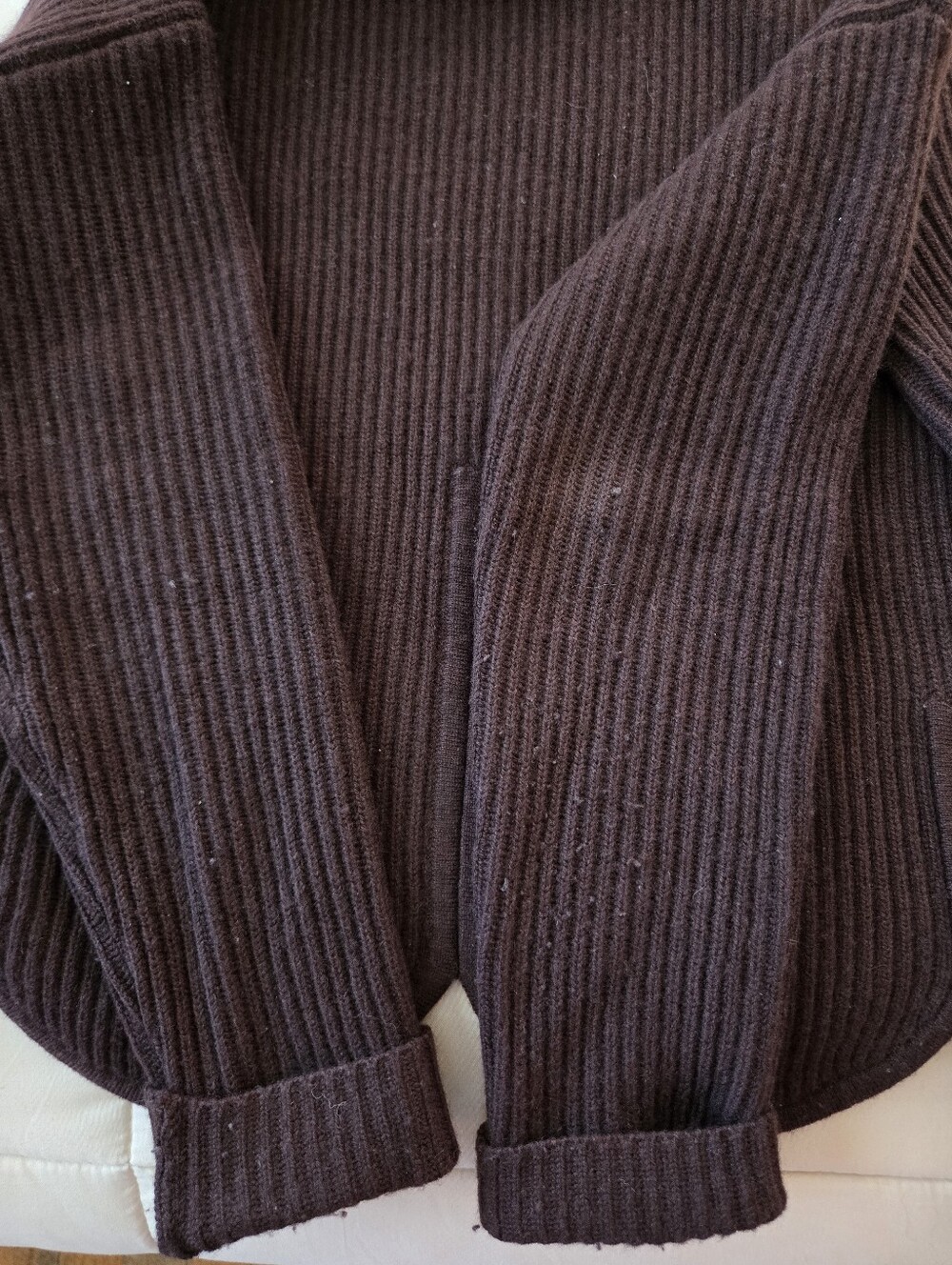 Chloe Kristyn Mink Anna Scallop Hem Turtleneck Sweater Burgundy Brown Size S - Picture 8 of 10